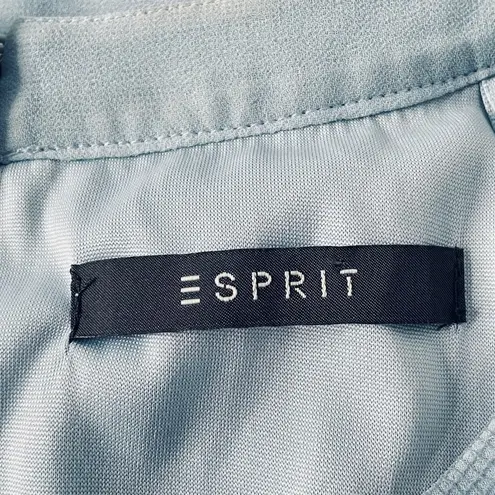 Esprit Espirt Chiffon Lace and Pleated Dress, Blue, 10