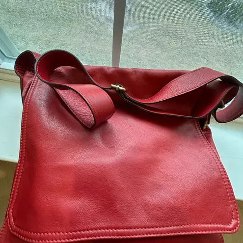 Vera Pelle NWOT Red Leather Shoulder Bag