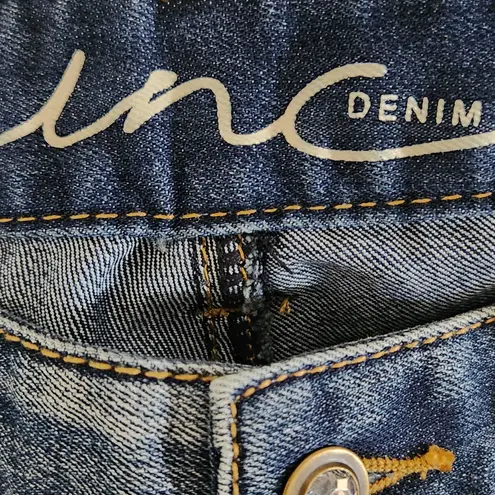 INC International Concepts Distressed Bootcut Jeans Size 8 Boot Cut Denim Blue