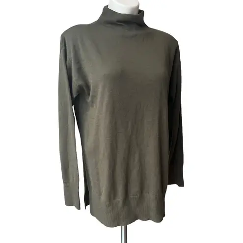 Chelsea28 NWT, Olive Green Funnel Neck Long Sleeve Sweater, Sz M