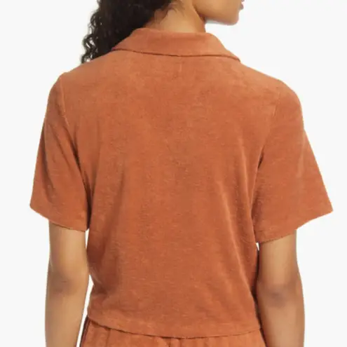 Marine layer Women's Lucy Resort Button Front Collared Relaxed Fit Shirt Size S