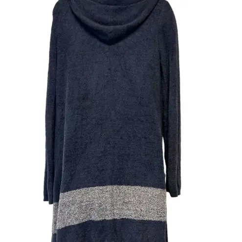 Barefoot Dreams Coastal Hooded Sweater Hoodie Stripe Pockets Cozy Chic