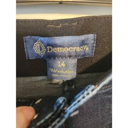 Democracy "Ab"solution Skyrise Wide Leg Jeans with Center Front Seams Size 14