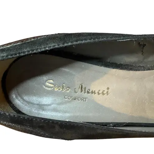 Sesto Meucci Shoes Womens Size 9 Black Comfort Pumps Block Heel Made in Italy