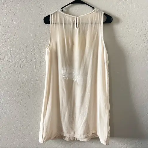 Johnny Was 4 Love & Liberty Ivory Silk Velvet Shift Dress