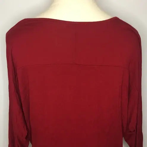 Mezzanine Red Crew Neck High Low Shirt Small