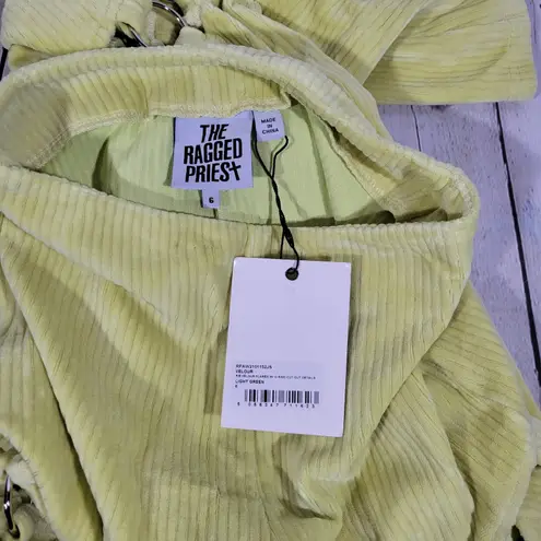 The Ragged Priest Yellow Corduroy Cut Out Flared Pants Size 6