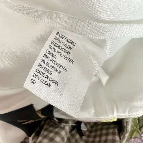 Muse by Marchesa Cynthia Floral Novelty Embroidered Pencil Midi Skirt US 0 NWT Purple