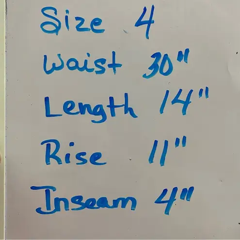 British Khaki Shorts Linen Blue Sailor Nautical Style Pockets Size 4 Flat Front