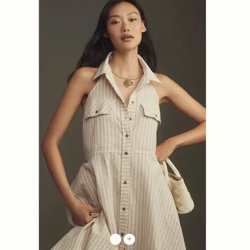 Pilcro Anthropologie Sleeveless Halter Swing Midi Dress