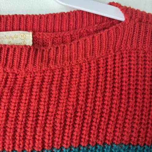 80s Exclusive Imports Rainbow Stripe Sweater Chunky Balloon Sleeve Oversized M Red Size M