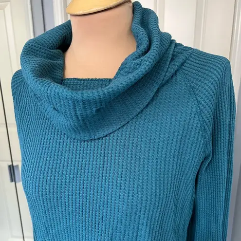 Sundance ‎ Waffle Knit Cowl Neck Long Sleeve Comfy Tunic Top