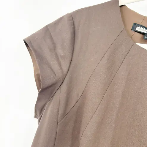 Lafayette 148 Womens Quiet Luxury Career Virgin Wool Blend Sheath Dress Size 12 Brown
