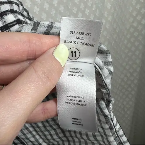 Rails Black Gingham Mel Button Up Short Sleeve Top