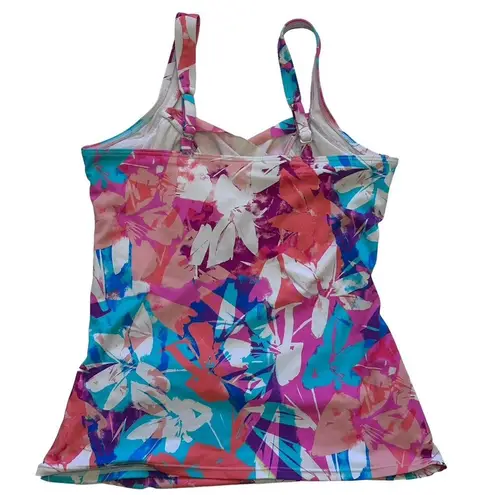 MiracleSuit  x Talbots Light Control Swim Tankini Top Colorful Floral Size 14