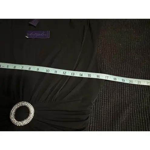 Metaphor Black Sleeveless Dress Long Rouched Waist Back Zip Size Gemstones