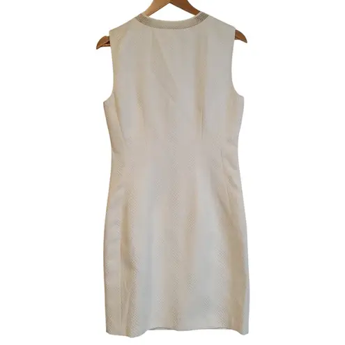 Tahari Avani Dress White Snakeskin Print Sleeveless Sheath Euro Summer Size 10