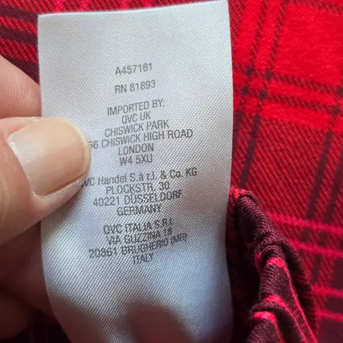 Isaac Mizrahi Live Red Plaid Straight Leg Ankle Pants Size 12