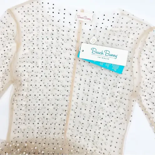 Beach Bunny Swimwear Champagne Nights Pearl Mesh Maxi Dress: Nude