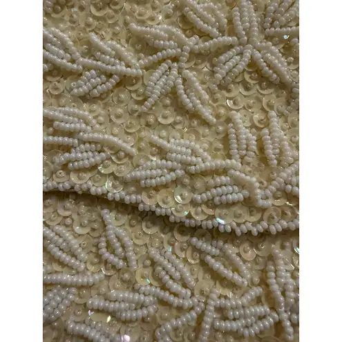 Vintage Hand Beaded Walborg Clutch White Bag Snap Closure Timeless Elegant