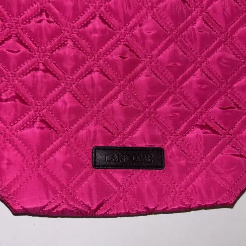 LANCOME PINK QUILTED DRAW STRING BAG VERY VERSATILE MANY USES
