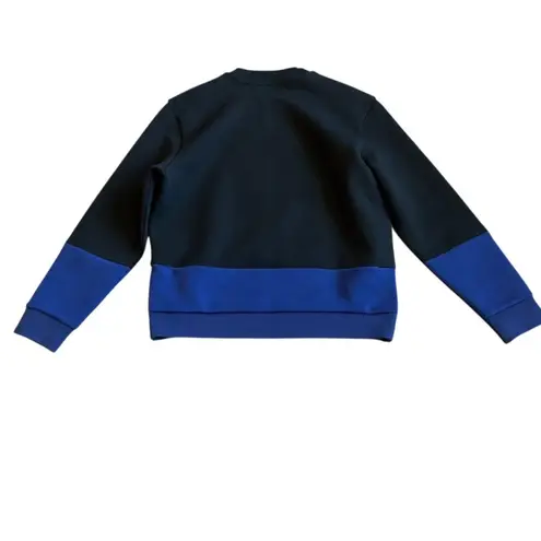 COS Relaxed Fit Pullover Sweater Sweat Shirt Color Block Blue Black Size Small - Image 6