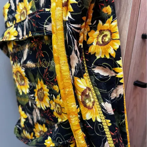 Sunflower Patterned Small Tote Purse With Pockets Yellow