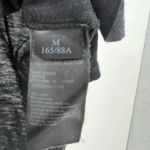 All Saints black floral boho burn out tank top pull over shirt size medium