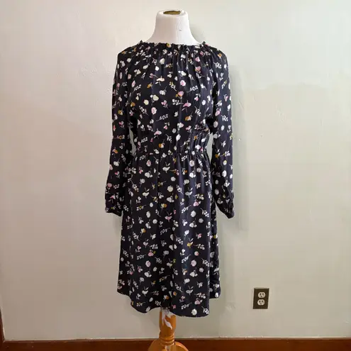 Rebecca Taylor Holly Flower 100% Silk Floral Print Long Sleeve Dress Size 6 - Image 2