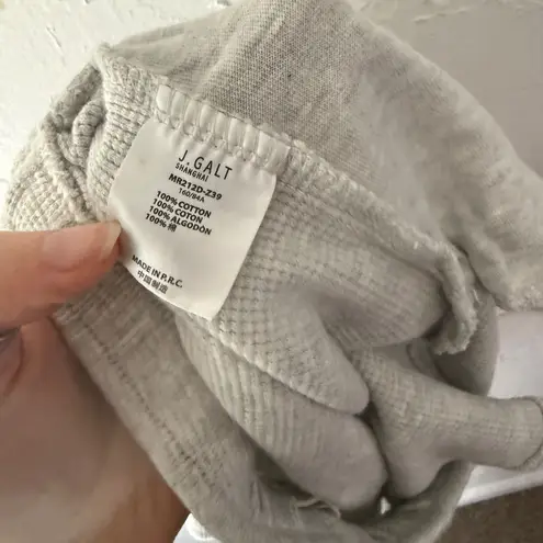 J Galt Brandy Melville Light Grey Waffle Knit Lounge Shorts Drawstring Waist Gray