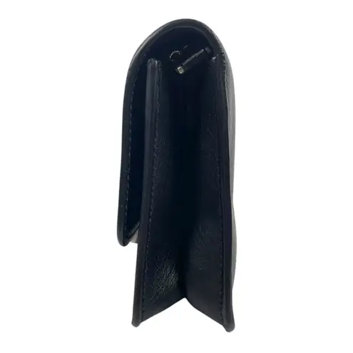 Tod's Double T Leather Wallet on Chain Silver Women Clutch Crossbody Bag