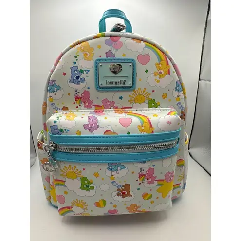 Lounge Fly Care Bears 40th Anniversary All Over Pattern Mini Backpack NWT