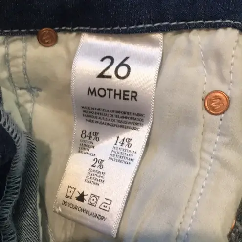 MOTHER Denim New Mother Looker Ankle Zip Skinny Jean Ombré Denim Magical Flowers Art Deco Y2K