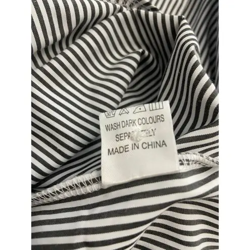 Aisew Button Front Shirt Womens L Pin Striped Long Sleeve Collared NEW Gray Size L