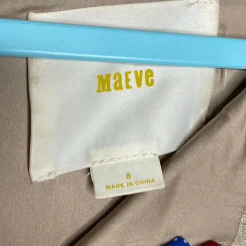 Maeve Anthropologie Gold Shimmer Tie Linen Straight Dress