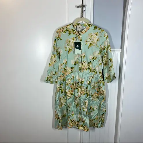 Tuckernuck Aqua Watercolor Royal Shirt Dress size xs nwt easter wedding size xs