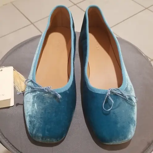 💕DOEN💕 Ballerina Slipper ~ Cerulean Blue Velvet Leather Flats EU 42 US 11 NWT Size undefined