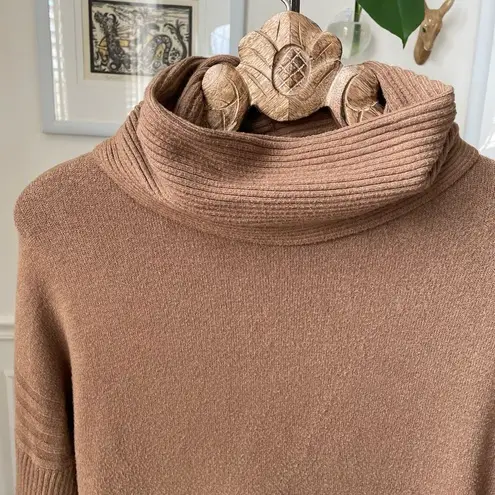 Lafayette 148 Cashmere Cowl Neck Sweater Tunic Caramel Pockets XS S M