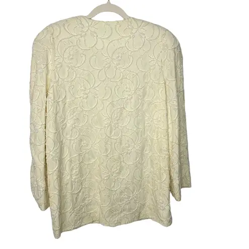 Vintage Marie St. Claire Beaded Jacket Blazer Cream Size 12