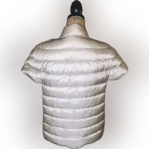 Martha Stewart Tan Beige Down Puffer Jacket Vest Lightweight Packable Quilted M Size M