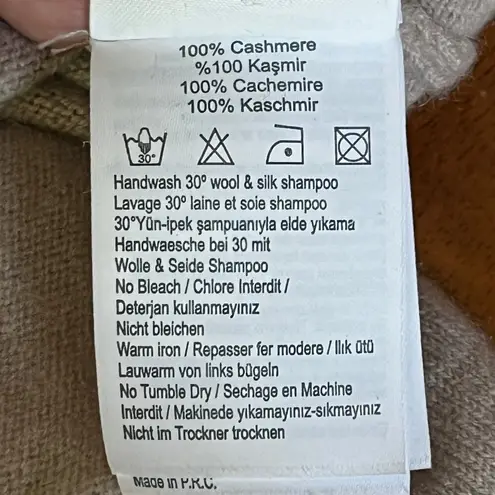 S&C 100% Cashmere Open Knit Mixed Media Unique Cream Cardigan Sweater M Bohemian Size M