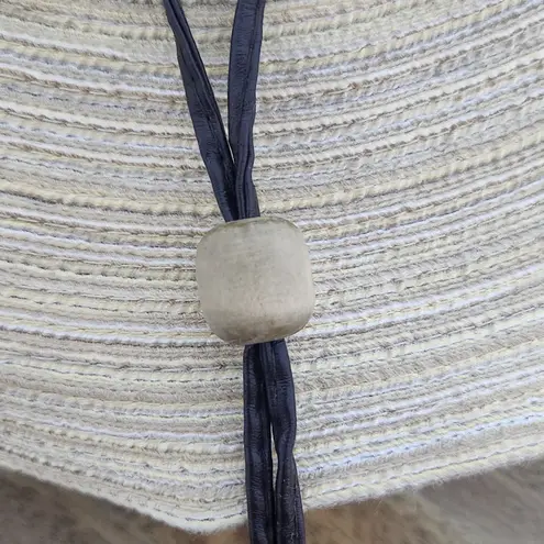 Scala  Cream Wide Brim Woven Straw Sun Hat One Size Woven Sun Hat