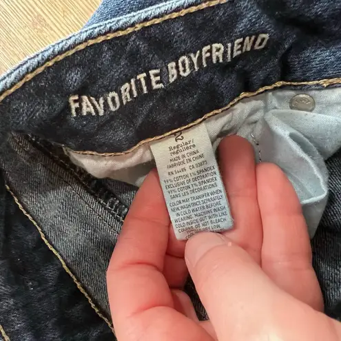 American Eagle Favorite Boyfriend Jean size 2 dark wash wide leg Blue