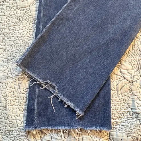 Paige  Sloane Wide Leg Raw Hem Mid Rise Jeans Size 28🧡