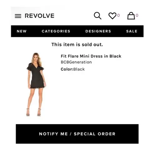 BCBGeneration NWT Revolve ×  Black Fit and Flare Ruffle Mini Dress