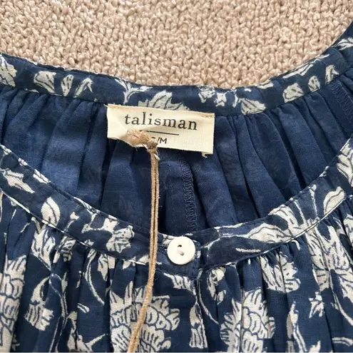 Talisman navy Moon River Boho Raglan Long Sleeve top S/M NWT White Size M