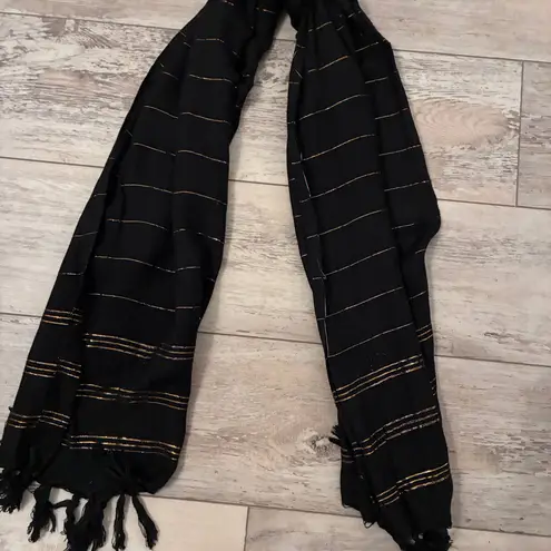 Handmade black and gold dress scarf