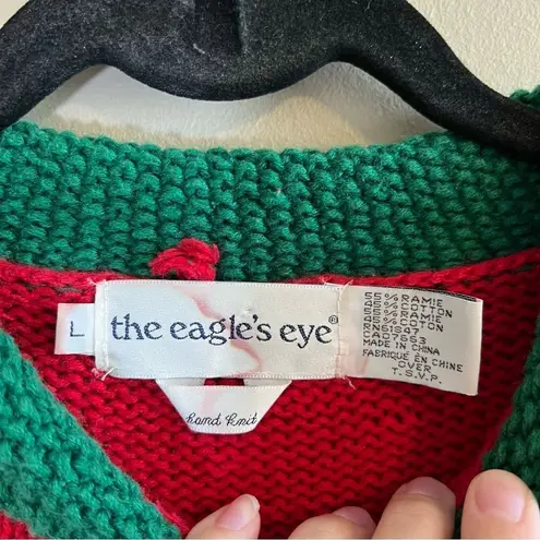 The Eagle’s Eye Women’s Hand Knit Christmas Sweater Large Red