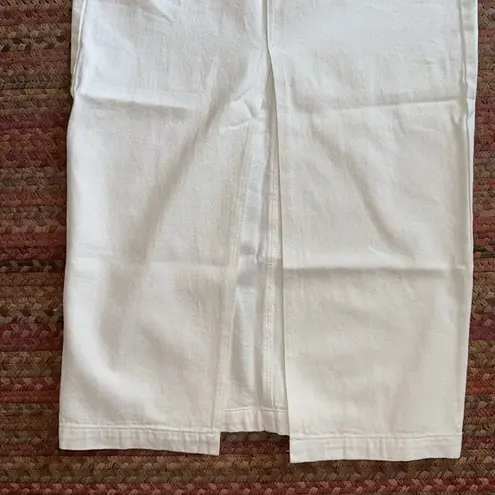 REVERIEE WHITE FRONT YOLK SLIT DENIM WESTERN MIDI SKIRT Size M