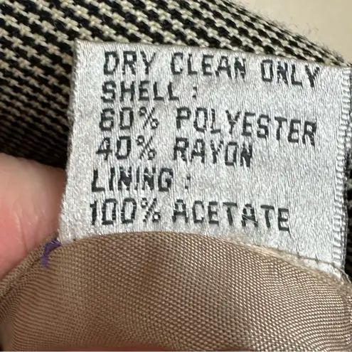 Vintage Emily Houndstooth Black & White Double Breasted Jacket Blazer 10